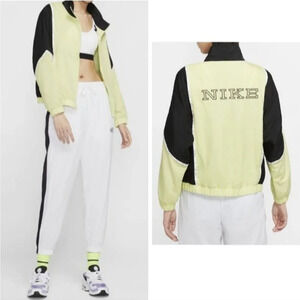 Nike Jacket Sportswear Windbreaker Full Zip Jacket Limelight Green Black XS